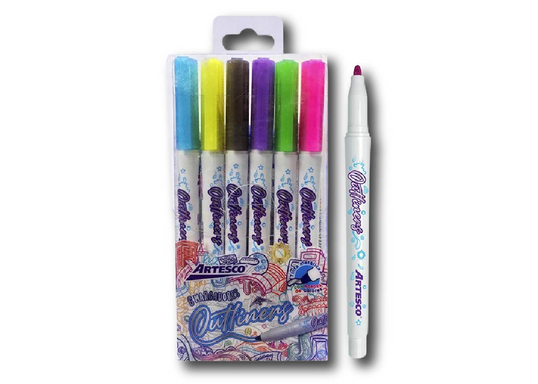 MARCADOR OUTLINERS X 6